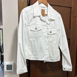 Gap white denim jacket